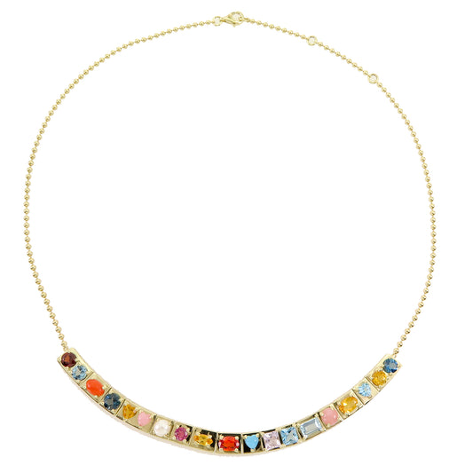 Multi Gemstone Beaded Necklace - Main Img