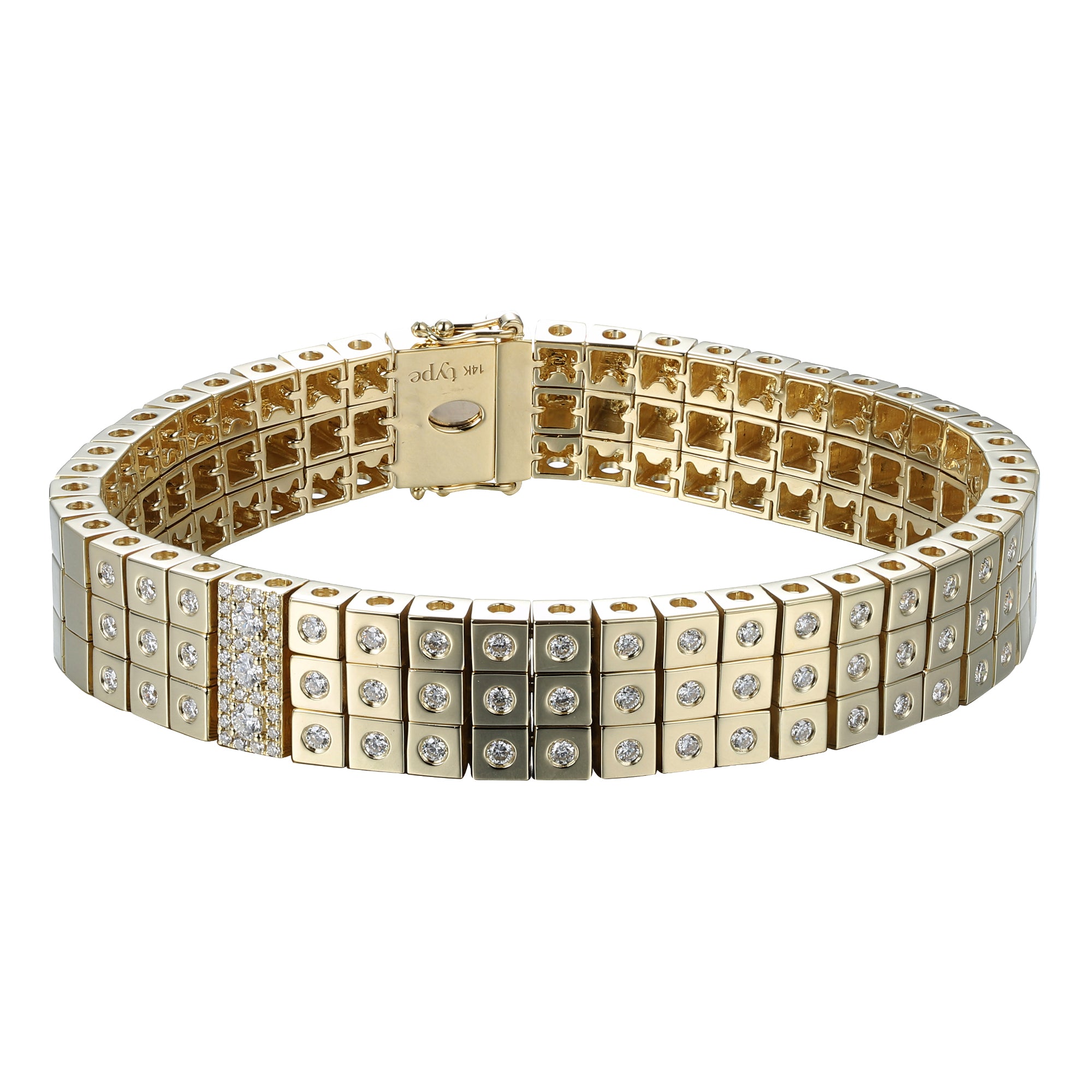 Type - Diamond Leggo 3 Row Tennis Bracelet