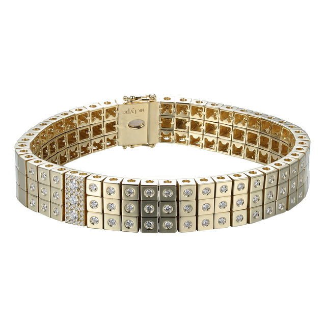 Type - Diamond Leggo 3 Row Tennis Bracelet