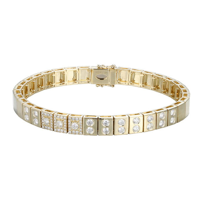 Diamond Leggo ID Tennis Bracelet