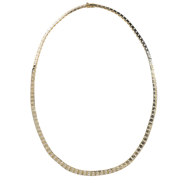 Double Diamond Leggo Tennis Necklace