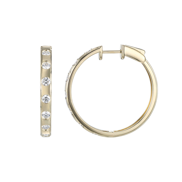 Diamond Leggo Hoop Earrings