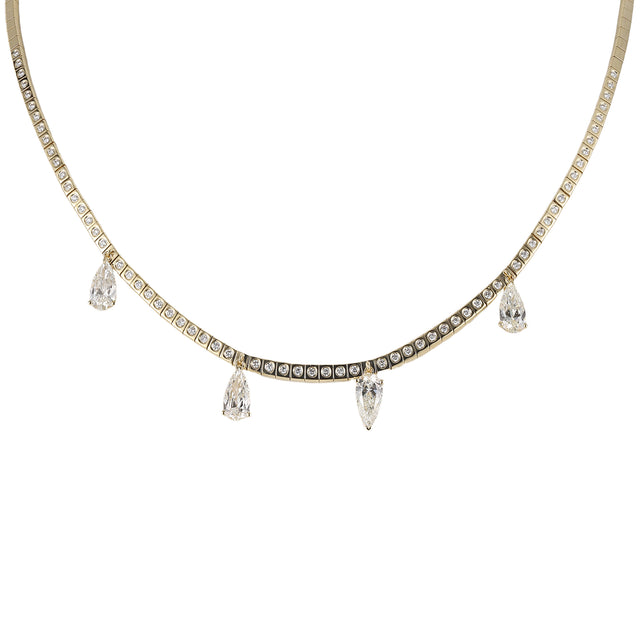 Type - Diamond 4 Drop Leggo Fringe Necklace