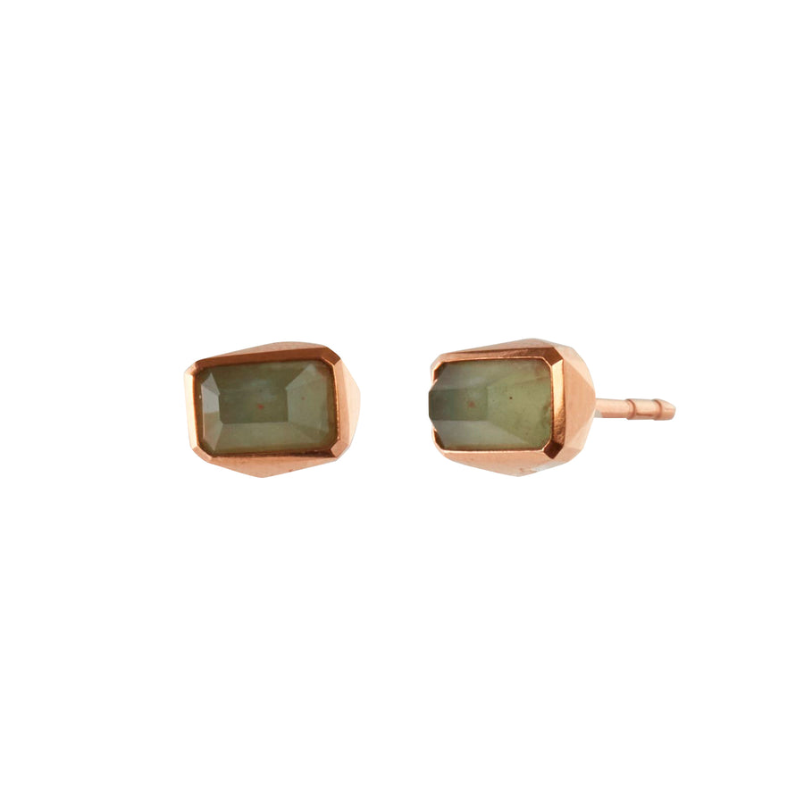 Maqé Aquaprase Stud Earrings front and side view