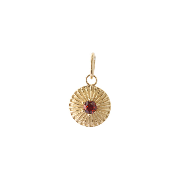 January Garnet Birthstone Charm