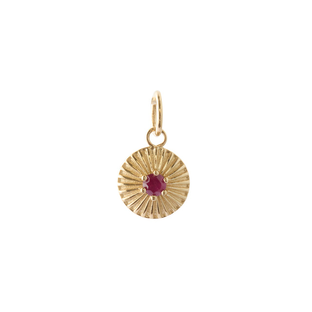 July Ruby Birthstone Charm