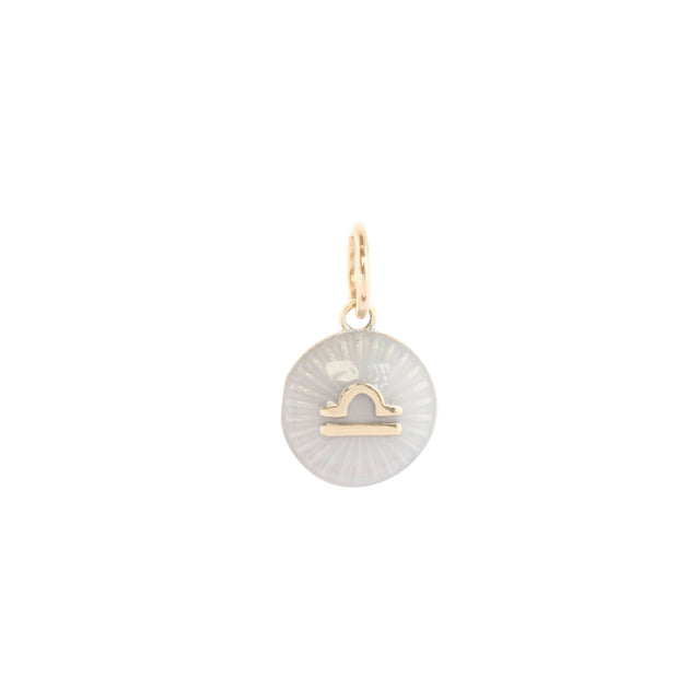 Pearl White Libra Charm