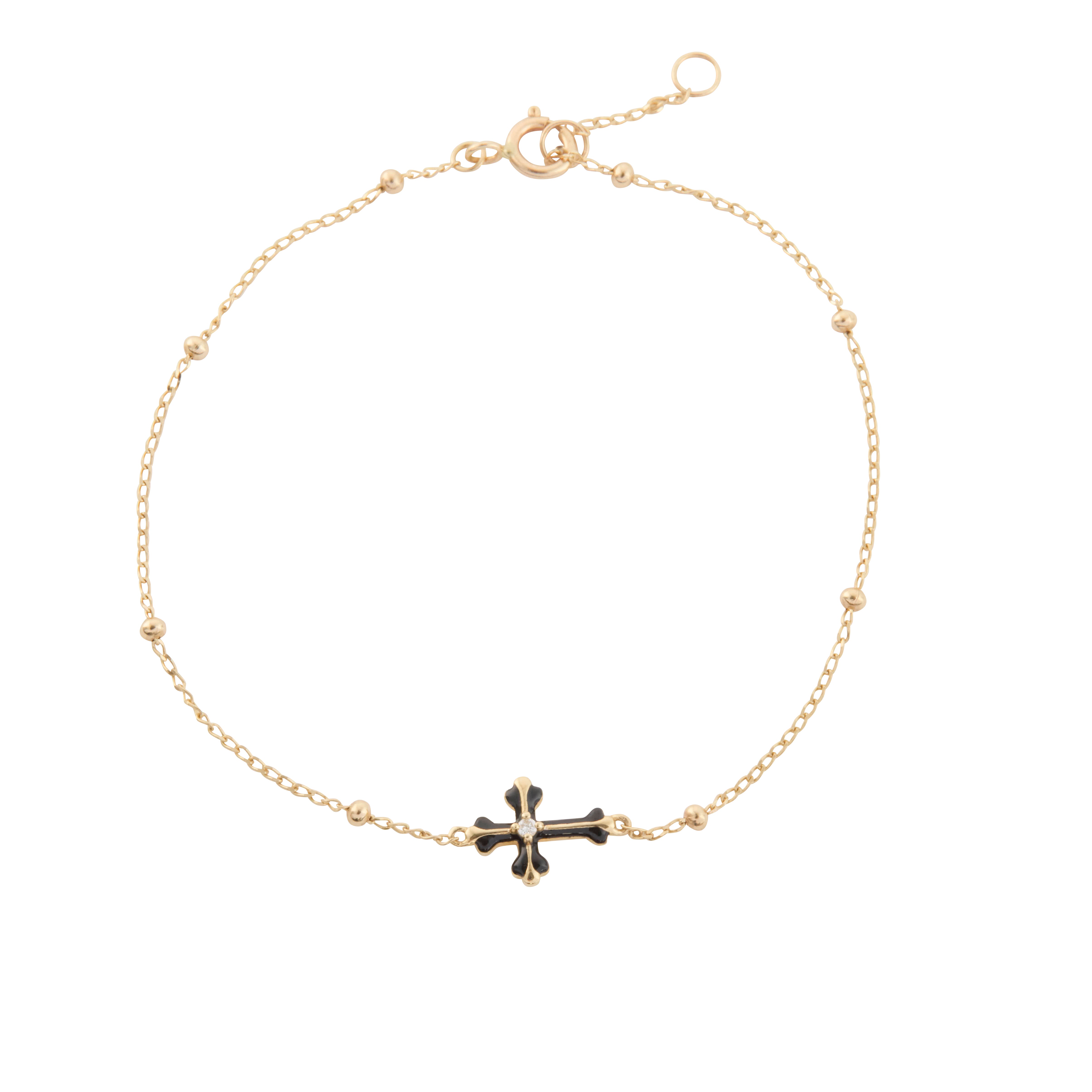 Onyx Cross Bracelet
