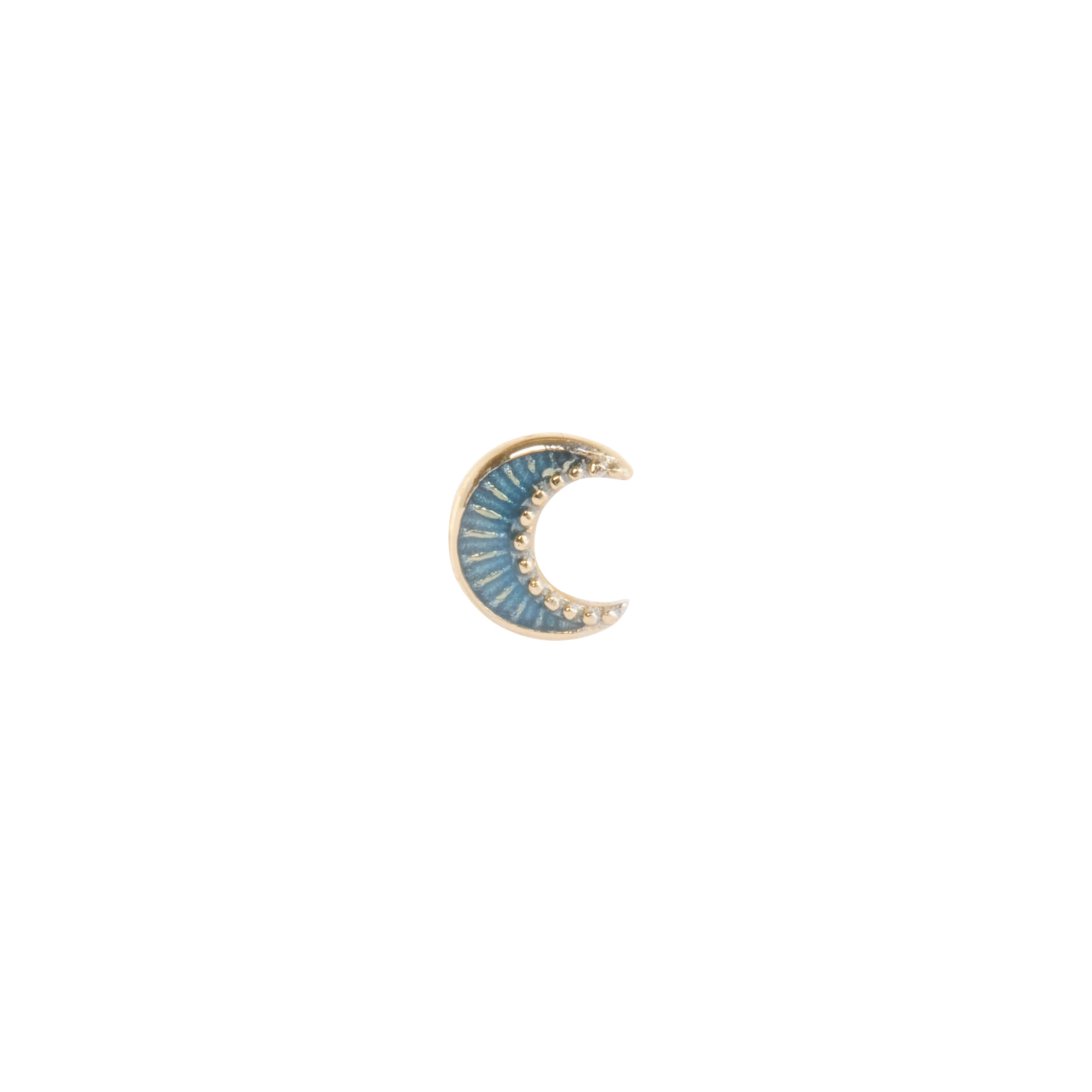 French Blue Crescent Stud Earring