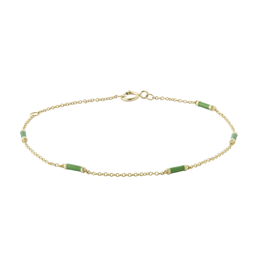 Trouver Kelly Green Bar Chain Bracelet - Bracelets - Broken English Jewelry