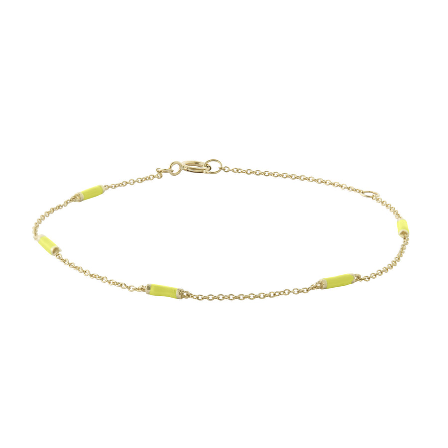 Trouver Neon Yellow Bar Chain Bracelet - Bracelets - Broken English Jewelry