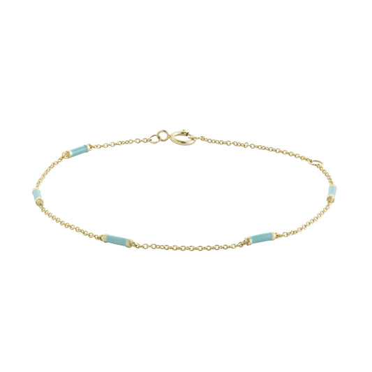 Turquoise Bar Chain Bracelet - Main Img