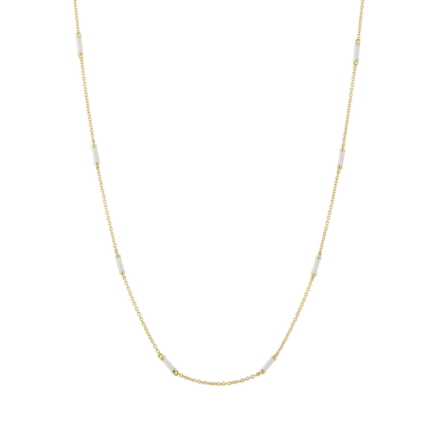 Trouver 16" Blanc Bar Chain Necklace - Necklaces - Broken English Jewelry