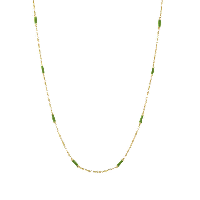 Trouver 16" Kelly Green Bar Chain Necklace - Necklaces - Broken English Jewelry