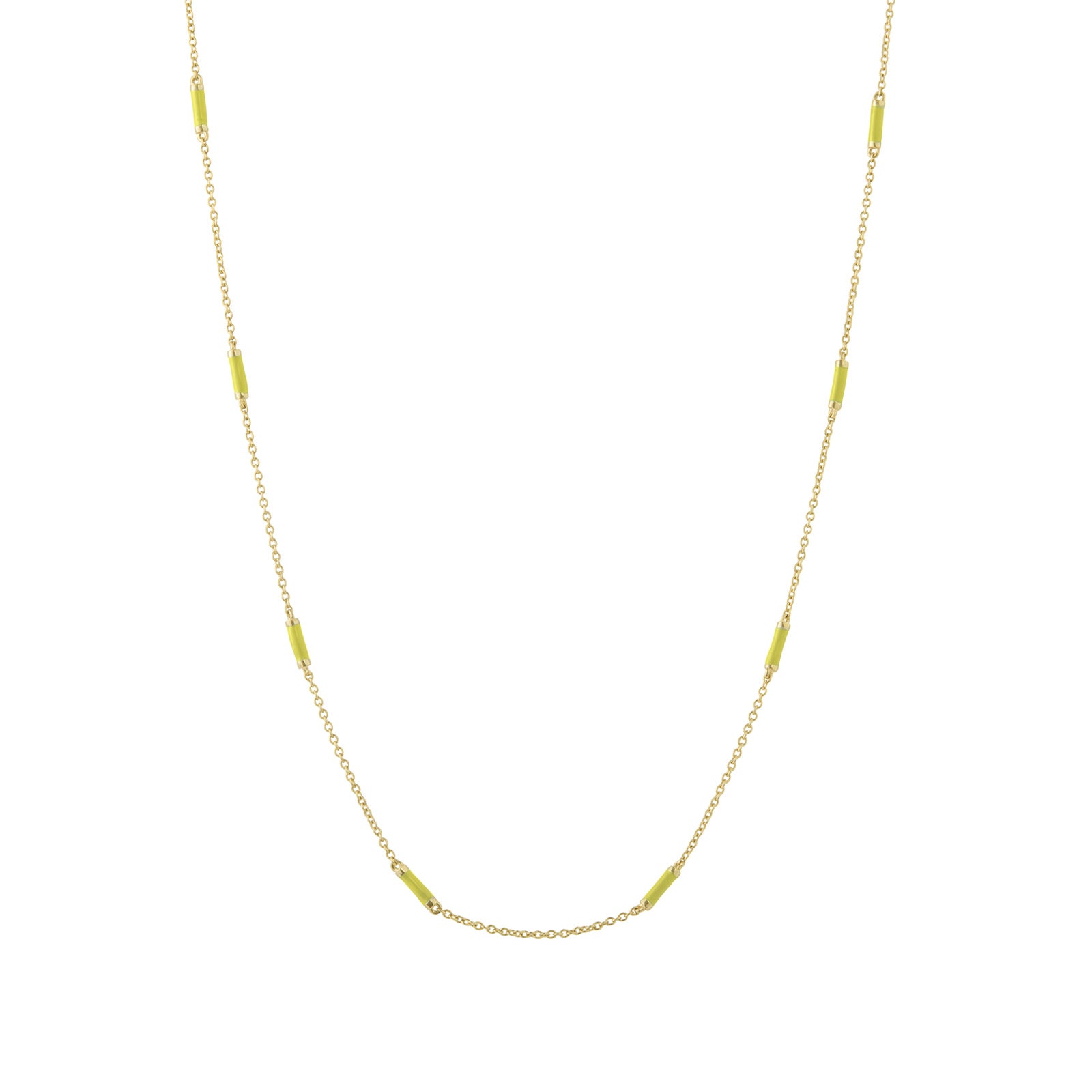 Trouver 16" Neon Yellow Bar Chain Necklace - Necklaces - Broken English Jewelry