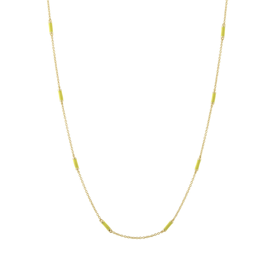 Trouver 16" Neon Yellow Bar Chain Necklace - Necklaces - Broken English Jewelry