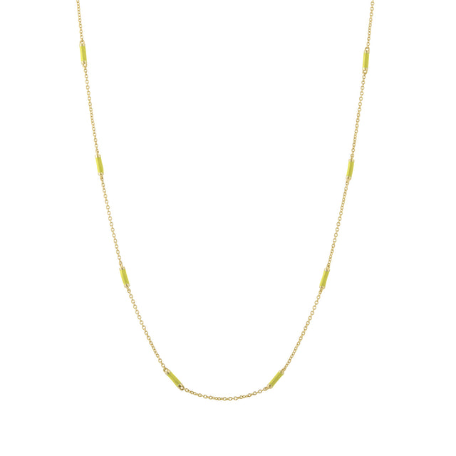 Trouver 18" Neon Yellow Bar Chain Necklace - Necklaces - Broken English Jewelry