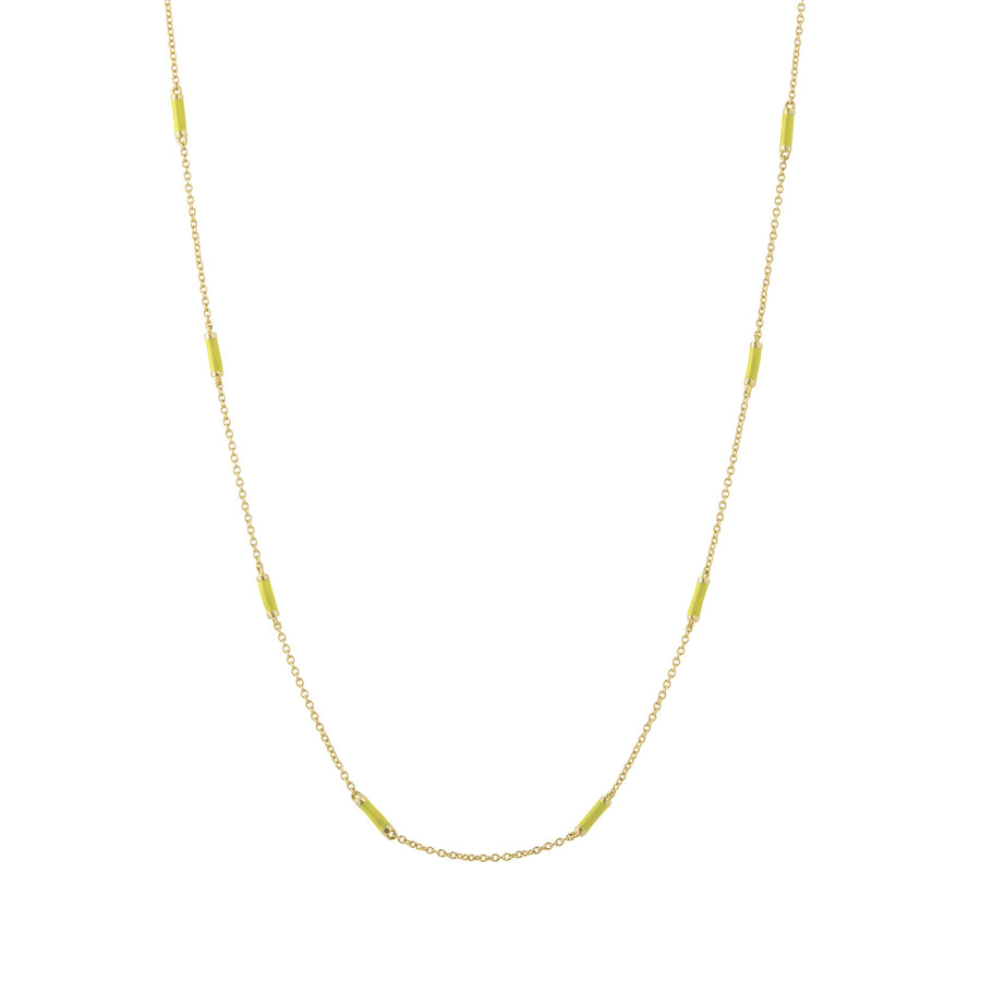 Trouver 18" Neon Yellow Bar Chain Necklace - Necklaces - Broken English Jewelry