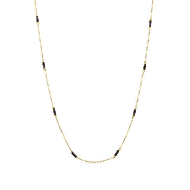 Trouver 16" Onyx Bar Chain Necklace - Necklaces - Broken English Jewelry