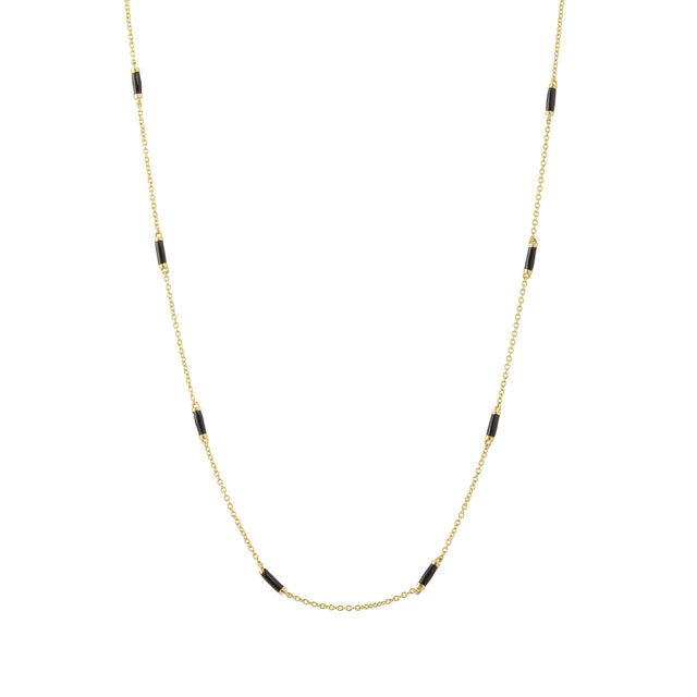 Trouver 18" Onyx Bar Chain Necklace - Necklaces - Broken English Jewelry