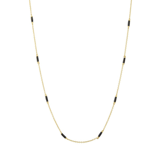 18" Onyx Bar Chain Necklace - Main Img