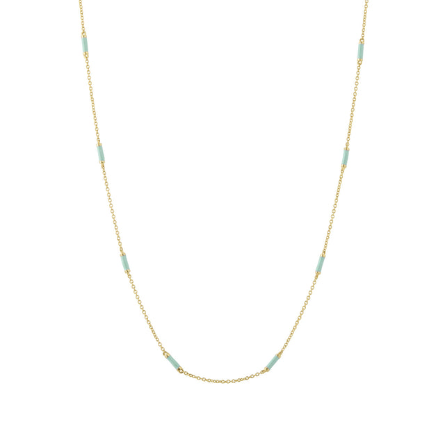 Trouver 16" Turquoise Bar Chain Necklace - Necklaces - Broken English Jewelry