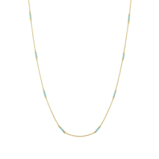 16" Turquoise Bar Chain Necklace - Main Img