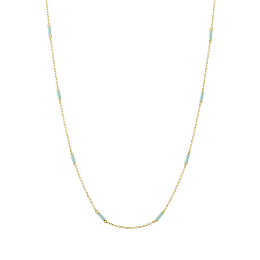 18" Turquoise Bar Chain Necklace - Main Img