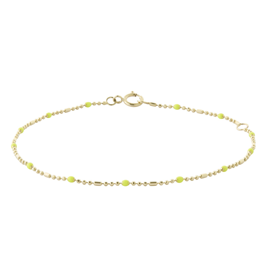 Trouver Neon Yellow Dot Ball Chain Bracelet - Bracelets - Broken English Jewelry