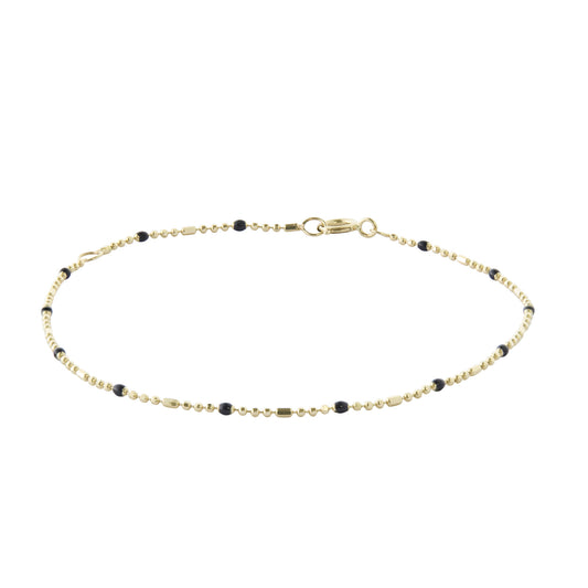Onyx Dot Ball Chain Bracelet - Main Img