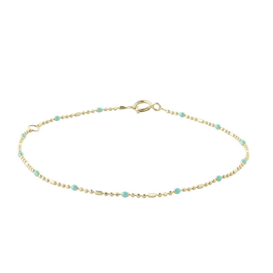 Trouver Turquoise Dot Ball Chain Bracelet - Bracelets - Broken English Jewelry