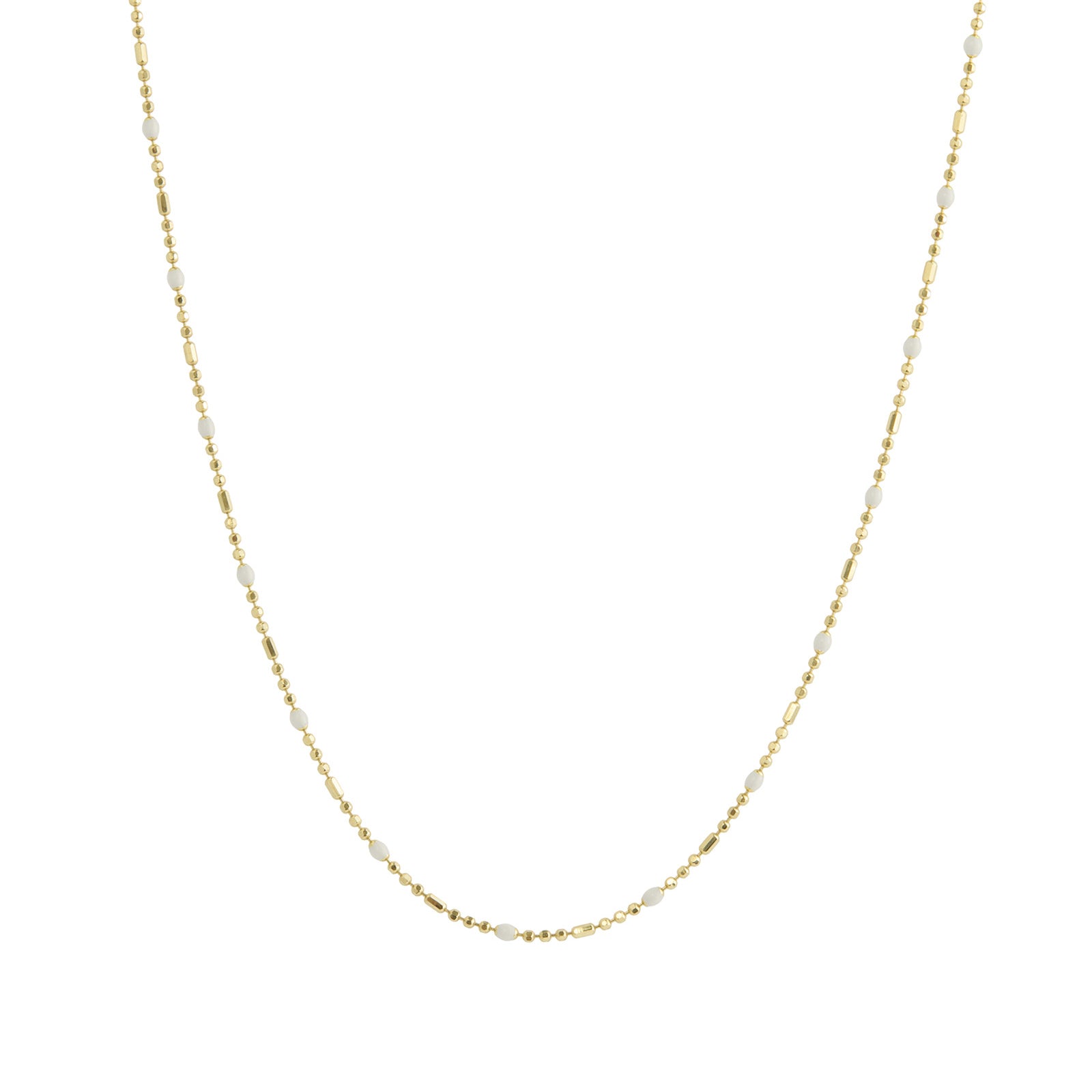 Trouver 16" Blanc Dot Ball Chain Necklace - Necklaces - Broken English Jewelry