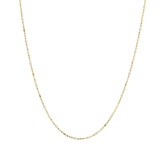 Trouver 16" Blanc Dot Ball Chain Necklace - Necklaces - Broken English Jewelry