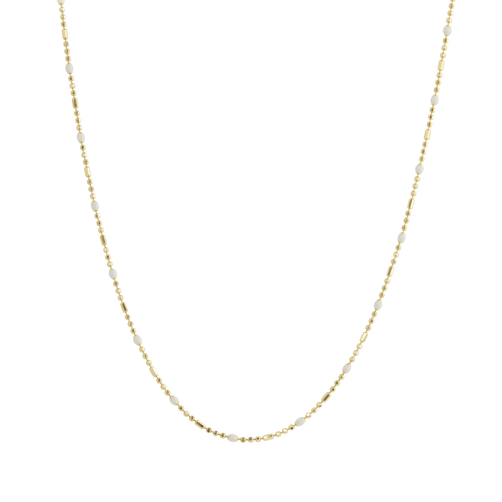 Trouver 18" Blanc Dot Ball Chain Necklace - Necklaces - Broken English Jewelry