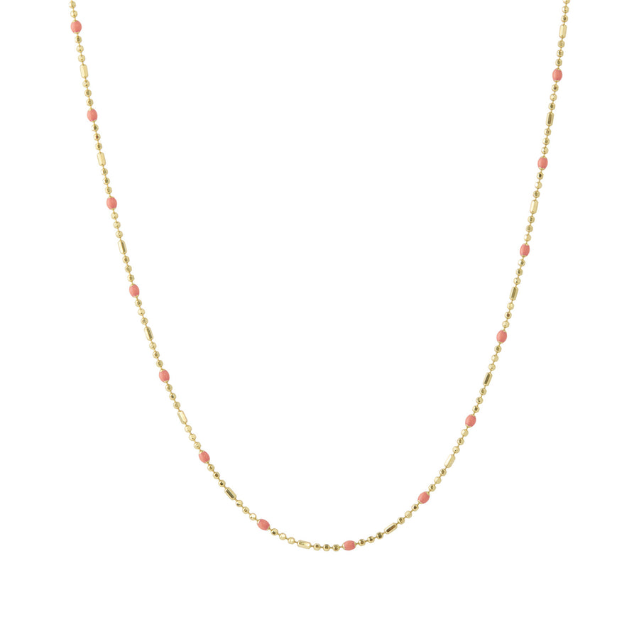 Trouver 16" Coral Dot Ball Chain Necklace - Necklaces - Broken English Jewelry
