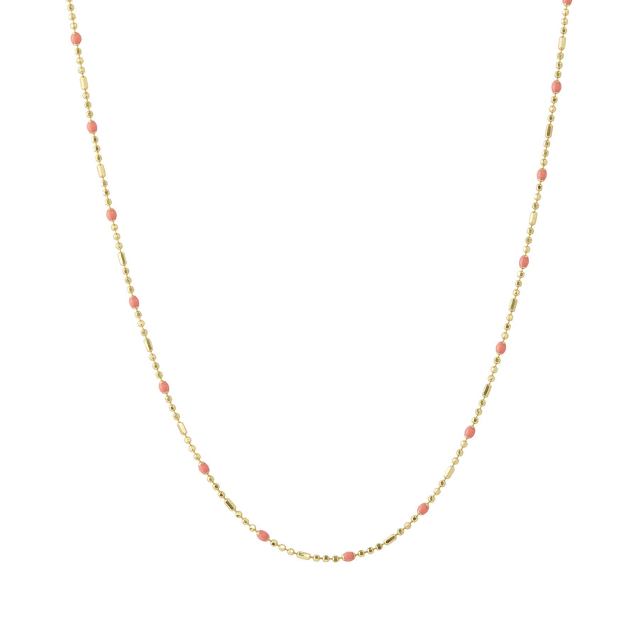 Trouver 18" Coral Dot Ball Chain Necklace - Necklaces - Broken English Jewelry