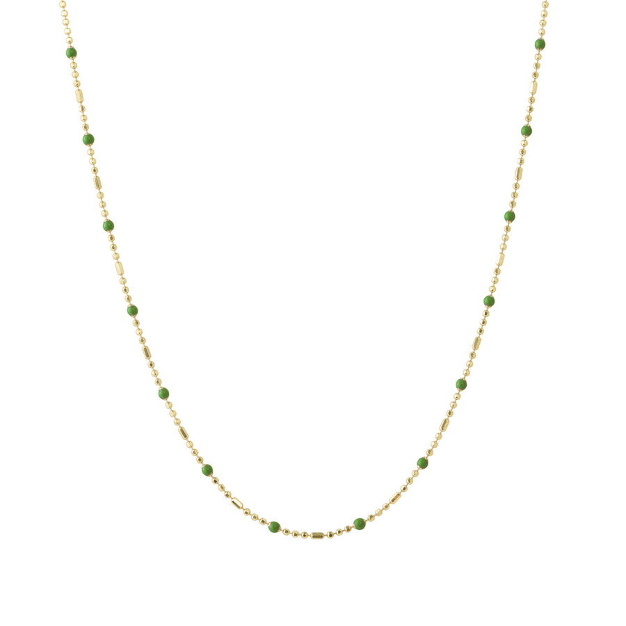 Trouver 16" Kelly Green Dot Ball Chain Necklace - Necklaces - Broken English Jewelry