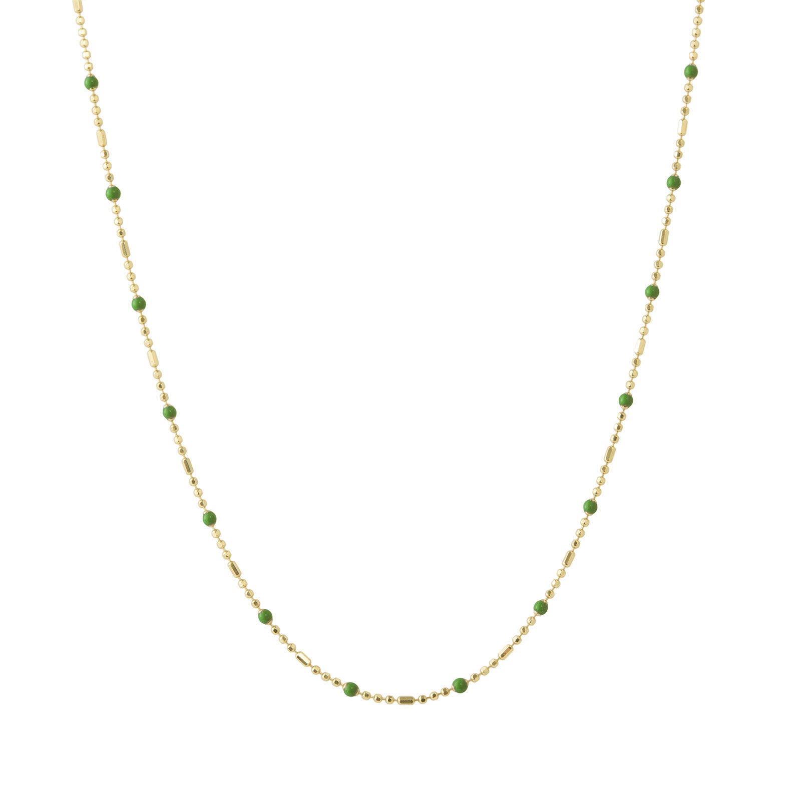 Trouver 18" Kelly Green Dot Ball Chain Necklace - Necklaces - Broken English Jewelry