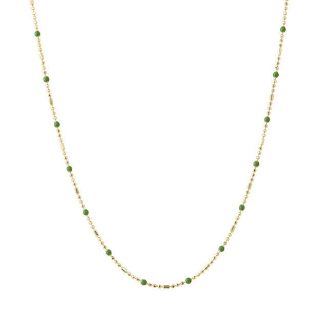 Trouver 18" Kelly Green Dot Ball Chain Necklace - Necklaces - Broken English Jewelry
