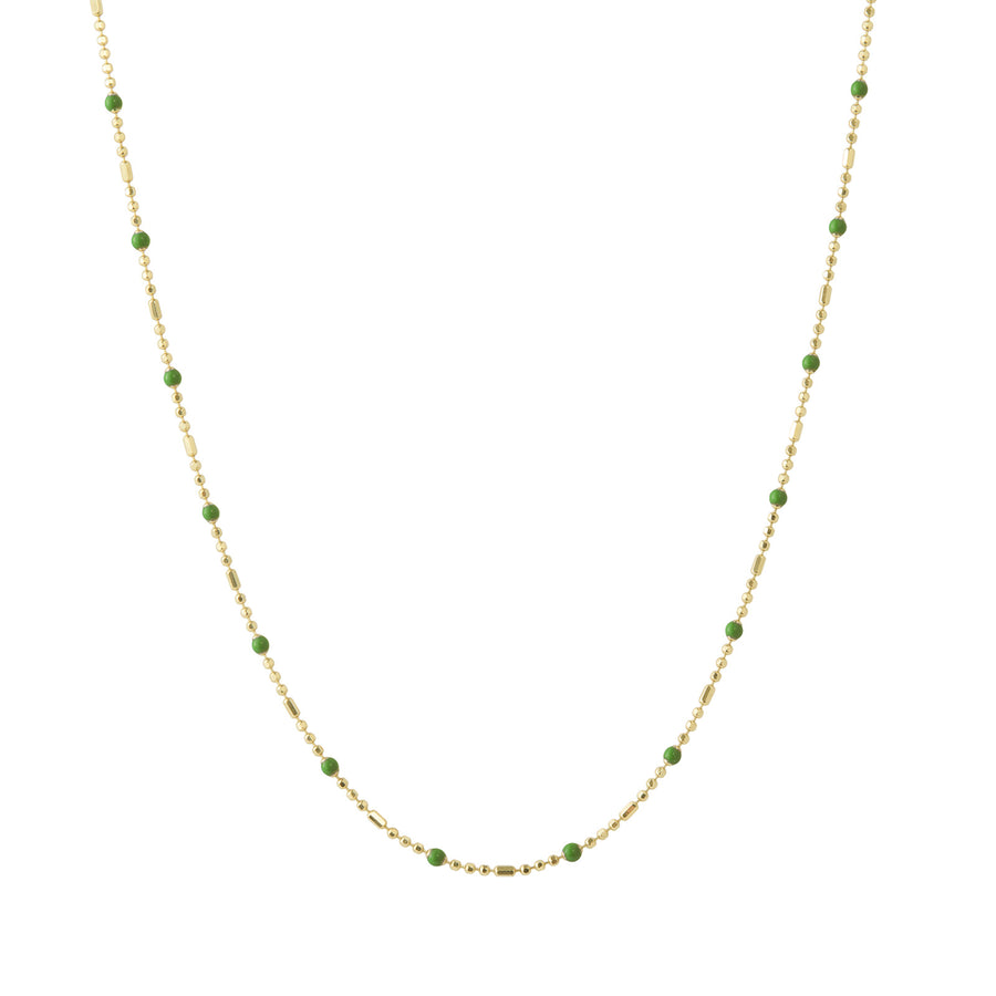 Trouver 18" Kelly Green Dot Ball Chain Necklace - Necklaces - Broken English Jewelry