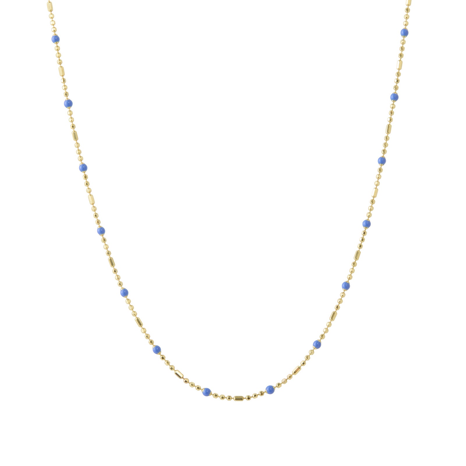 Trouver 16" Lapis Dot Ball Chain Necklace - Necklaces - Broken English Jewelry