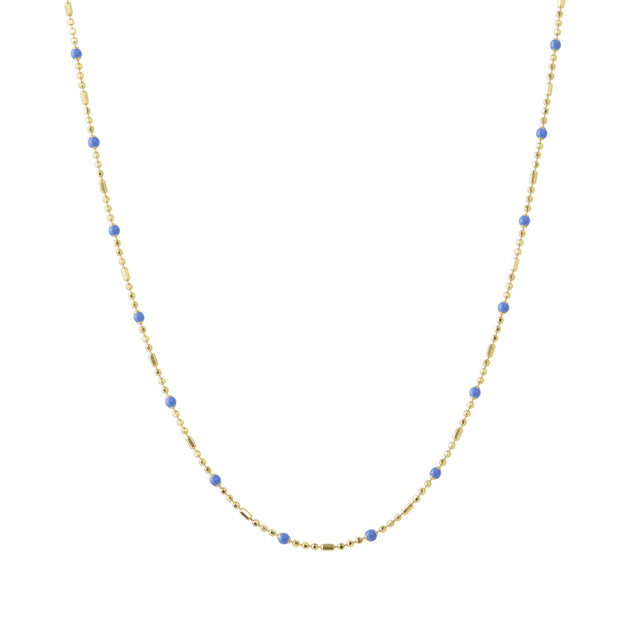 Trouver 16" Lapis Dot Ball Chain Necklace - Necklaces - Broken English Jewelry