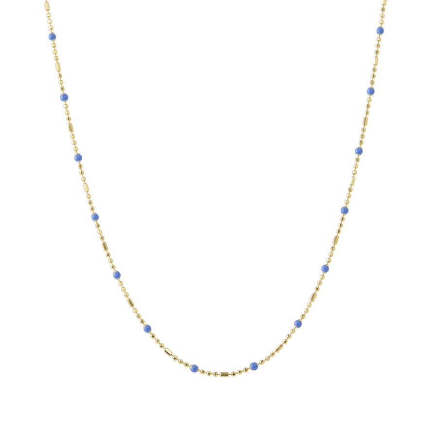 Trouver 16" Lapis Dot Ball Chain Necklace - Necklaces - Broken English Jewelry