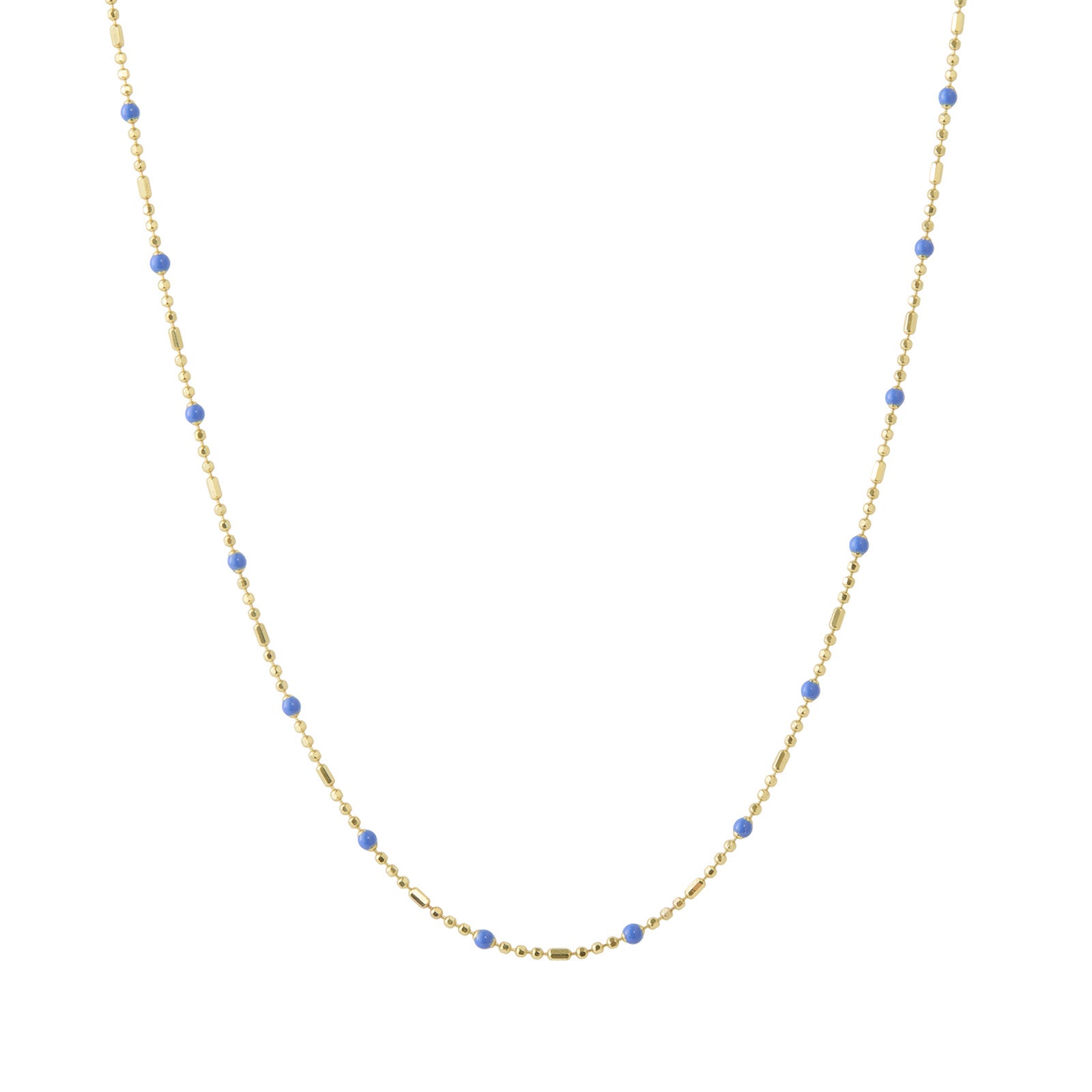 Trouver 18" Lapis Dot Ball Chain Necklace - Necklaces - Broken English Jewelry