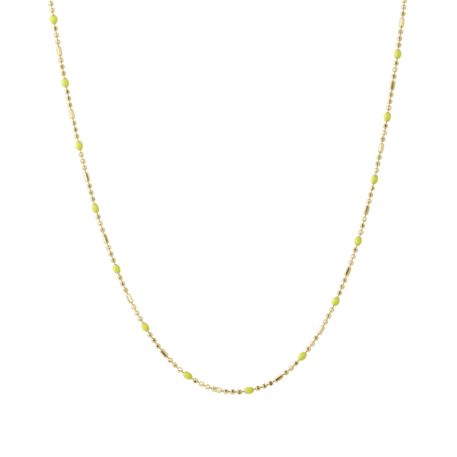 Trouver 16" Neon Yellow Dot Ball Chain Necklace - Necklaces - Broken English Jewelry