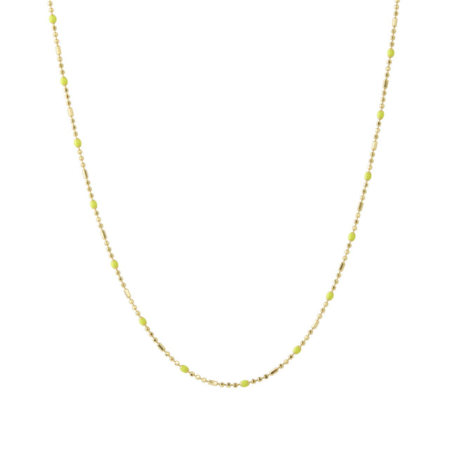 Trouver 16" Neon Yellow Dot Ball Chain Necklace - Necklaces - Broken English Jewelry