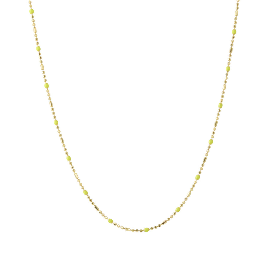 Trouver 16" Neon Yellow Dot Ball Chain Necklace - Necklaces - Broken English Jewelry