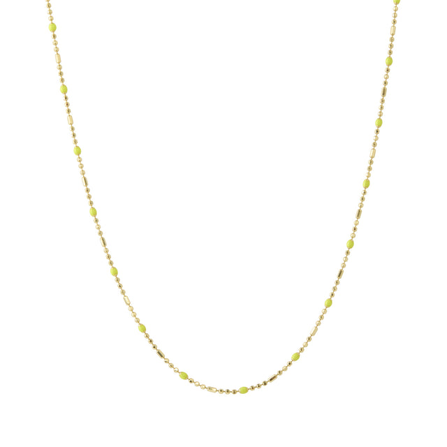 Trouver 18" Neon Yellow Dot Ball Chain Necklace - Necklaces - Broken English Jewelry