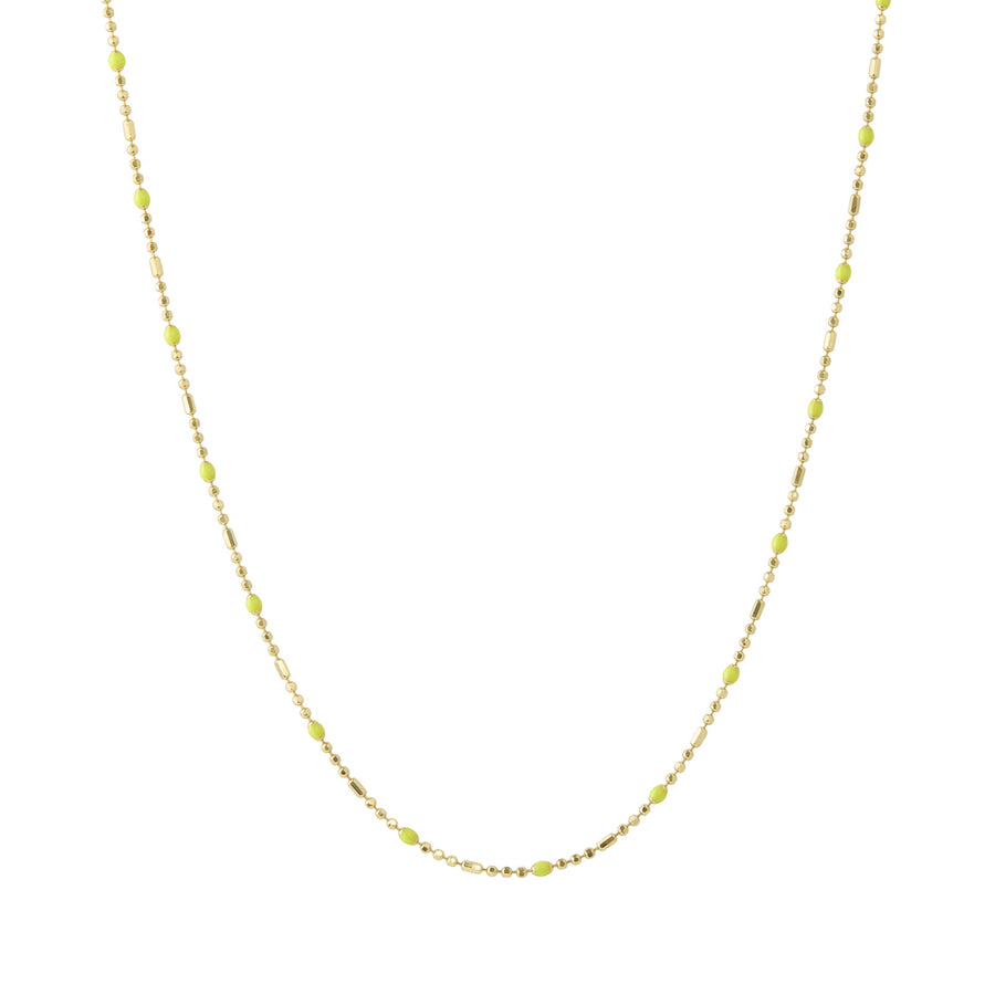 Trouver 18" Neon Yellow Dot Ball Chain Necklace - Necklaces - Broken English Jewelry