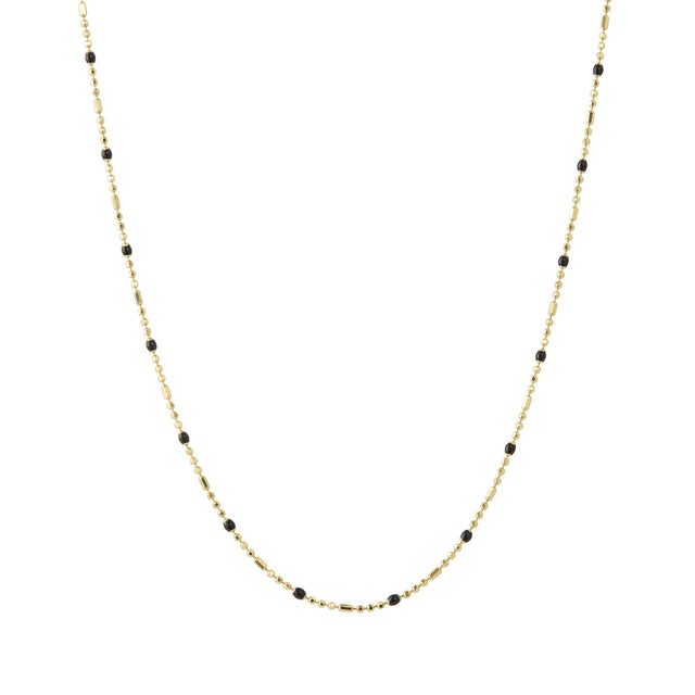 Trouver 18" Onyx Dot Ball Chain Necklace - Necklaces - Broken English Jewelry